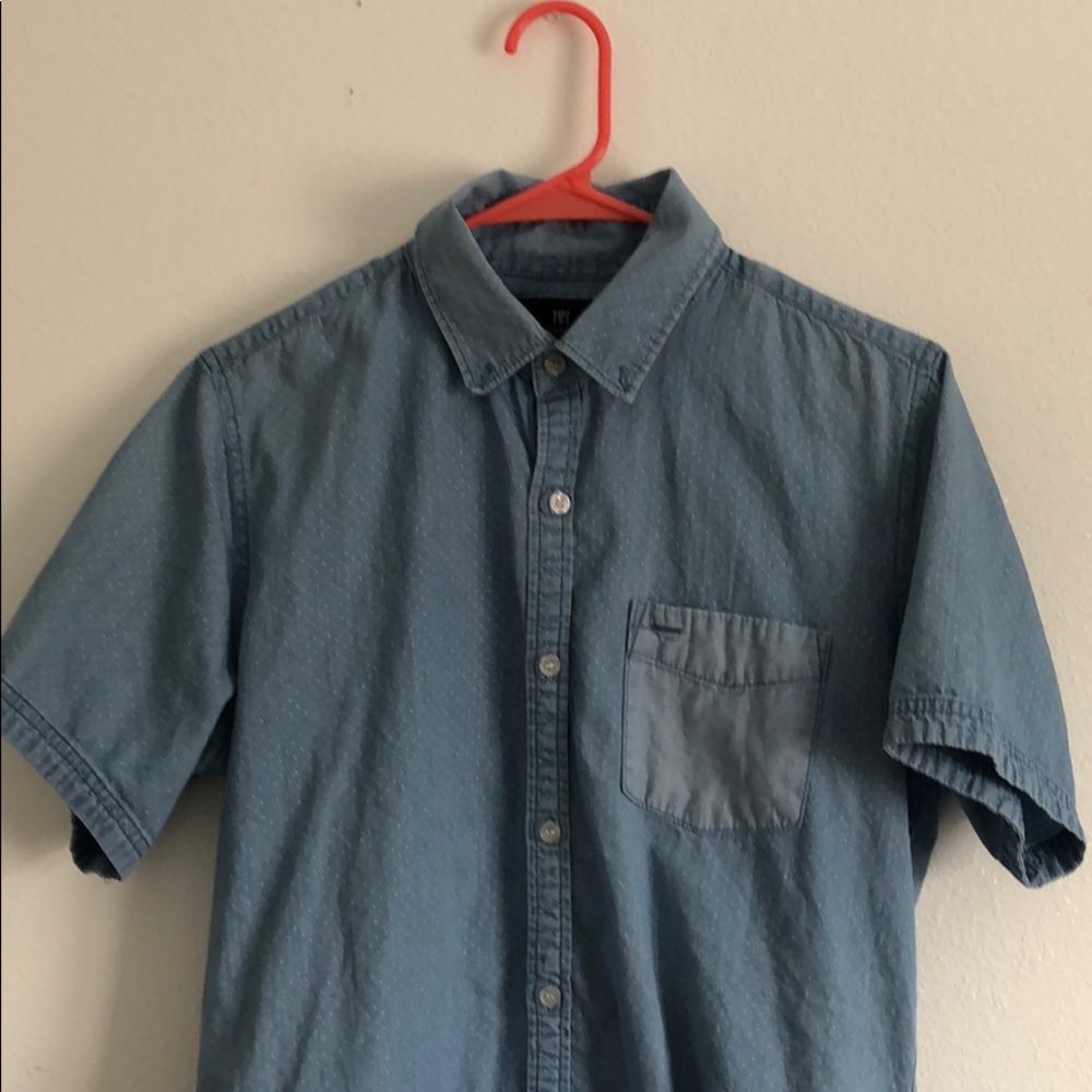 Jean look polka dot shirt (3 for $25)